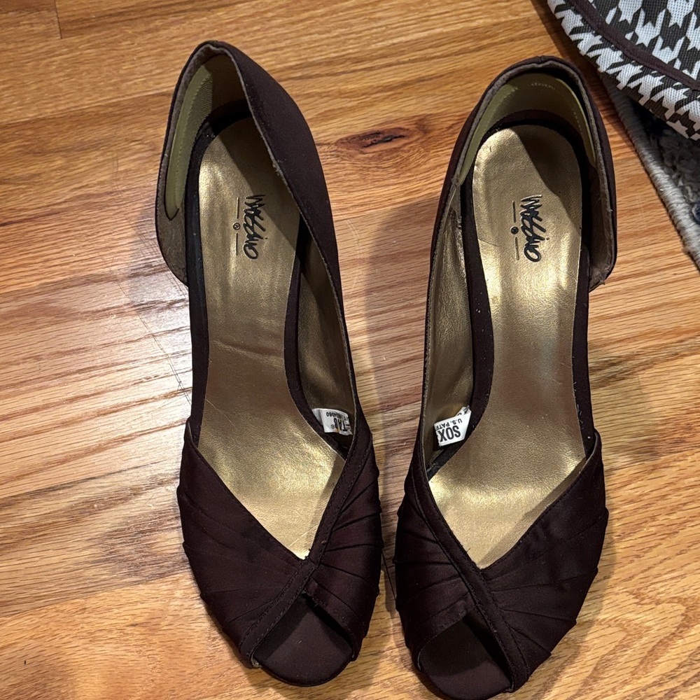 Mossimo Supply Co. Dark Brown Peep Toe Heels